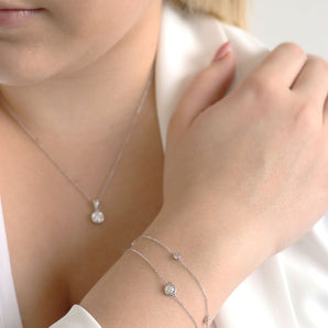 Ice Jewellery Diamond Round Bracelet with 0.15ct Diamonds in 9K White Gold - B-4495-015-W | Ice Jewellery Australia