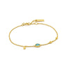 Ania Haie Mineral Turquoise Discs Gold Bracelet - B014-01G | Ice Jewellery Australia