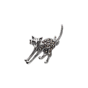 Ice Jewellery Sterling Silver And Marcasite Cat Brooch - BH48 | Ice Jewellery Australia