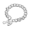 Ice Jewellery Sterling Silver Heavy Heart Padlock Bracelet - BR274 | Ice Jewellery Australia