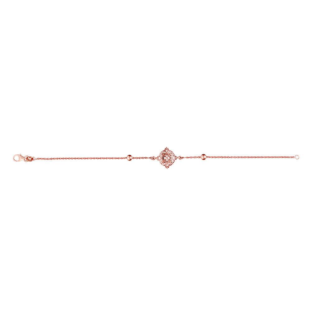 Ice Jewellery Sterling Silver Filigree Bracelet With Rose Gold Plating - BR283 | Ice Jewellery Australia