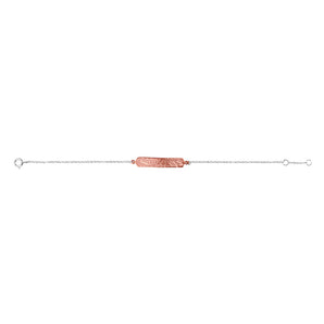 Ice Jewellery Sterling Silver Hammered Rose Gold ID Plate Bracelet - BR286 | Ice Jewellery Australia
