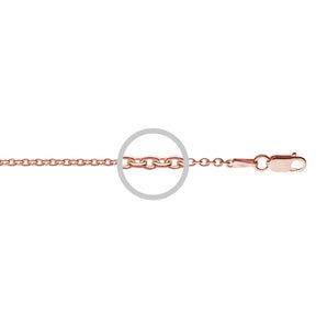 Ice Jewellery Sterling Silver Cable Chain With Rose Gold Plating - CH29RG | Ice Jewellery Australia