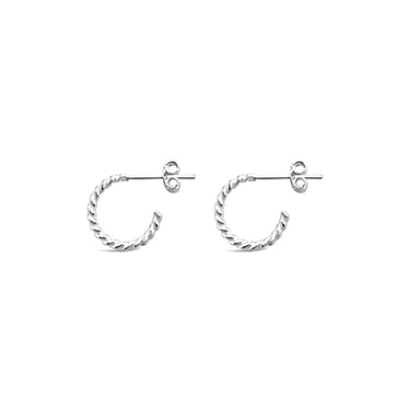 Ichu Rope Twist Silver Hoops - JP13307 | Ice Jewellery Australia