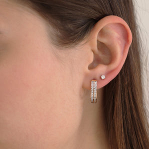 Ice Jewellery Diamond Huggie Earrings with 1.00ct Diamonds in 9K Rose Gold - D9RHUG100GH | Ice Jewellery Australia