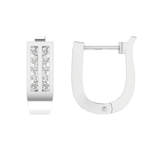 Ice Jewellery Diamond Huggie Earrings with 0.33ct Diamonds in 9K White Gold - D9WHUG33GH | Ice Jewellery Australia