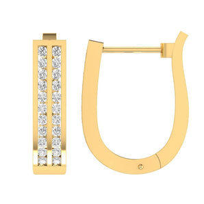Ice Jewellery Diamond Huggie Earrings with 1.00ct Diamonds in 9K Yellow Gold - D9YHUG100GH | Ice Jewellery Australia
