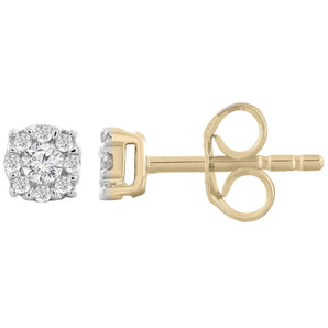 Ice Jewellery Stud Earrings with 0.15ct Diamonds in 9K Yellow Gold - E-14059A-015-Y | Ice Jewellery Australia