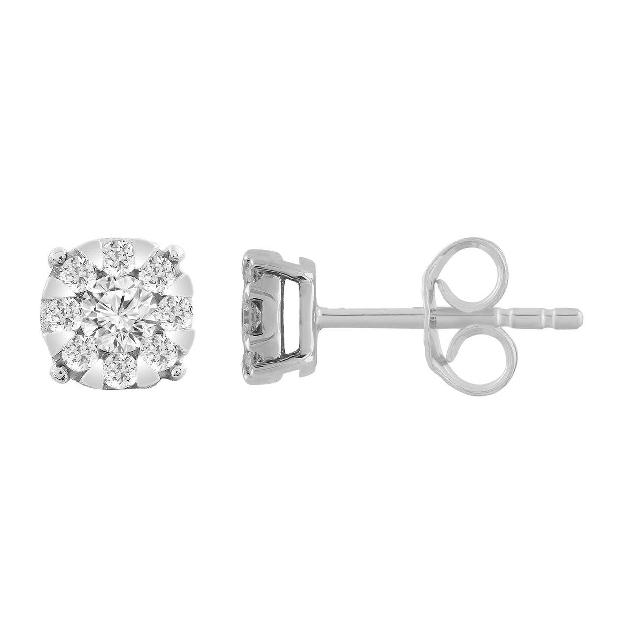 Ice Jewellery Stud Earrings with 0.33ct Diamonds in 9K White Gold - E-14059A-033-W | Ice Jewellery Australia