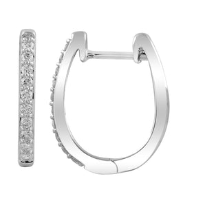 Ice Jewellery Huggie Earrings with 0.25ct Diamonds in 9K White Gold | Ice Jewellery Australia