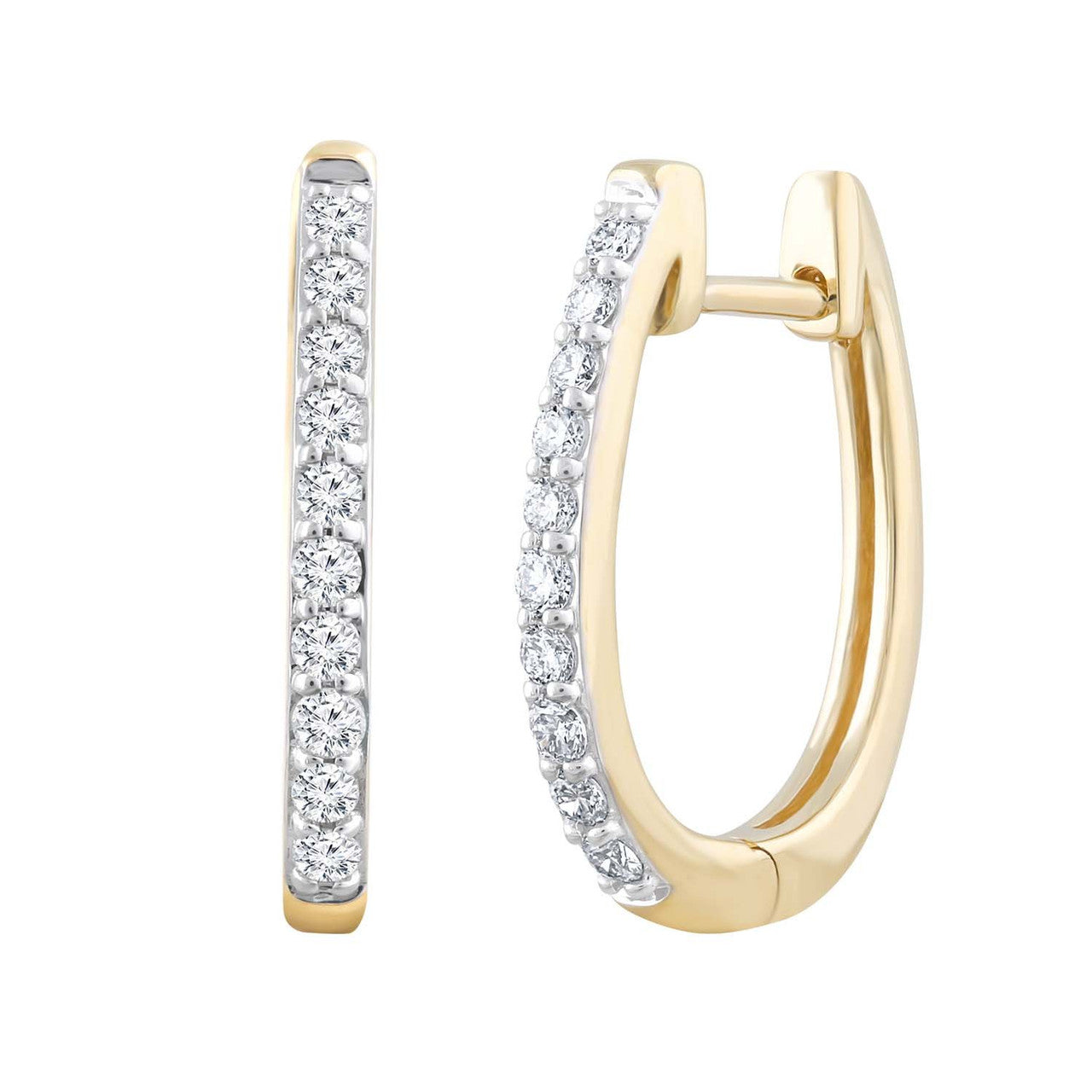 Ice Jewellery Huggie Earrings with 0.25ct Diamonds in 9K Yellow Gold | Ice Jewellery Australia