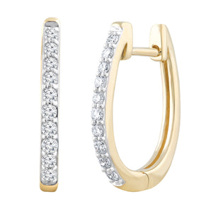 Ice Jewellery Diamond Huggie Earrings with 0.33ct Diamonds in 18K Yellow Gold - E-14529-033-18Y | Ice Jewellery Australia