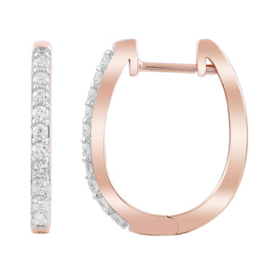 Ice Jewellery Huggie Earrings with 0.33ct Diamonds in 9K Rose Gold | Ice Jewellery Australia