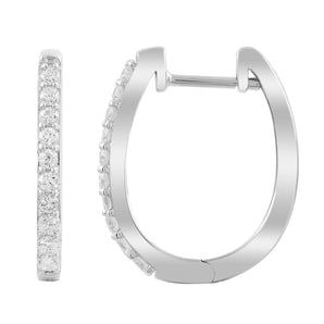 Ice Jewellery Huggie Earrings with 0.33ct Diamonds in 9K White Gold | Ice Jewellery Australia