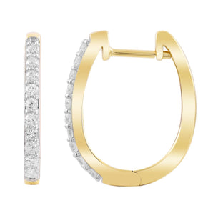 Ice Jewellery Huggie Earrings with 0.33ct Diamonds in 9K Yellow Gold | Ice Jewellery Australia
