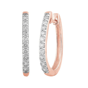 Ice Jewellery Huggie Earrings with 0.50ct Diamonds in 9K Rose Gold | Ice Jewellery Australia