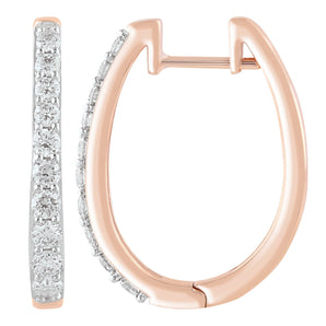 Ice Jewellery Huggie Earrings with 0.75ct Diamonds in 9K Rose Gold | Ice Jewellery Australia