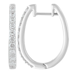 Ice Jewellery Huggie Earrings with 0.75ct Diamonds in 9K White Gold | Ice Jewellery Australia