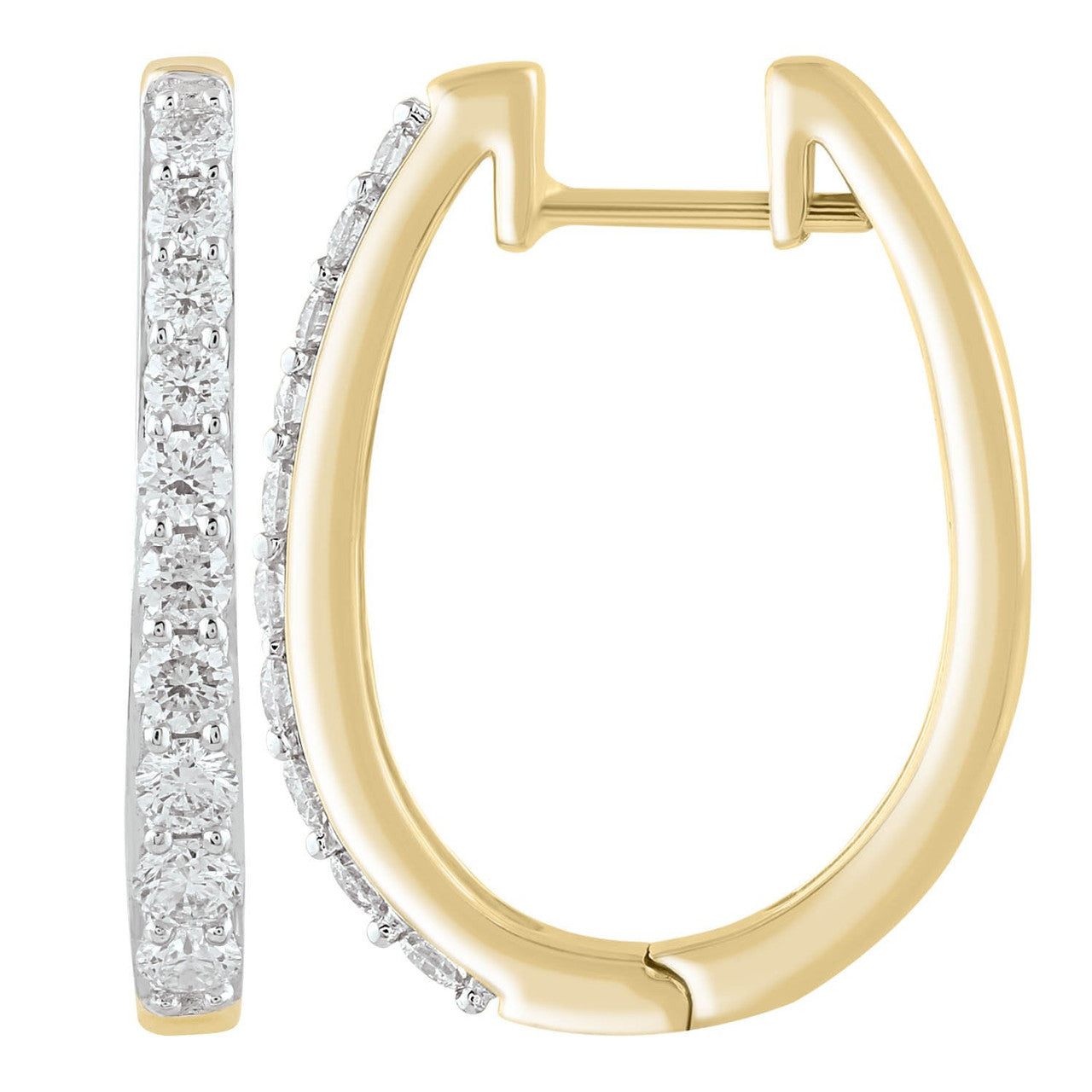 Ice Jewellery Huggie Earrings with 0.75ct Diamonds in 9K Yellow Gold | Ice Jewellery Australia