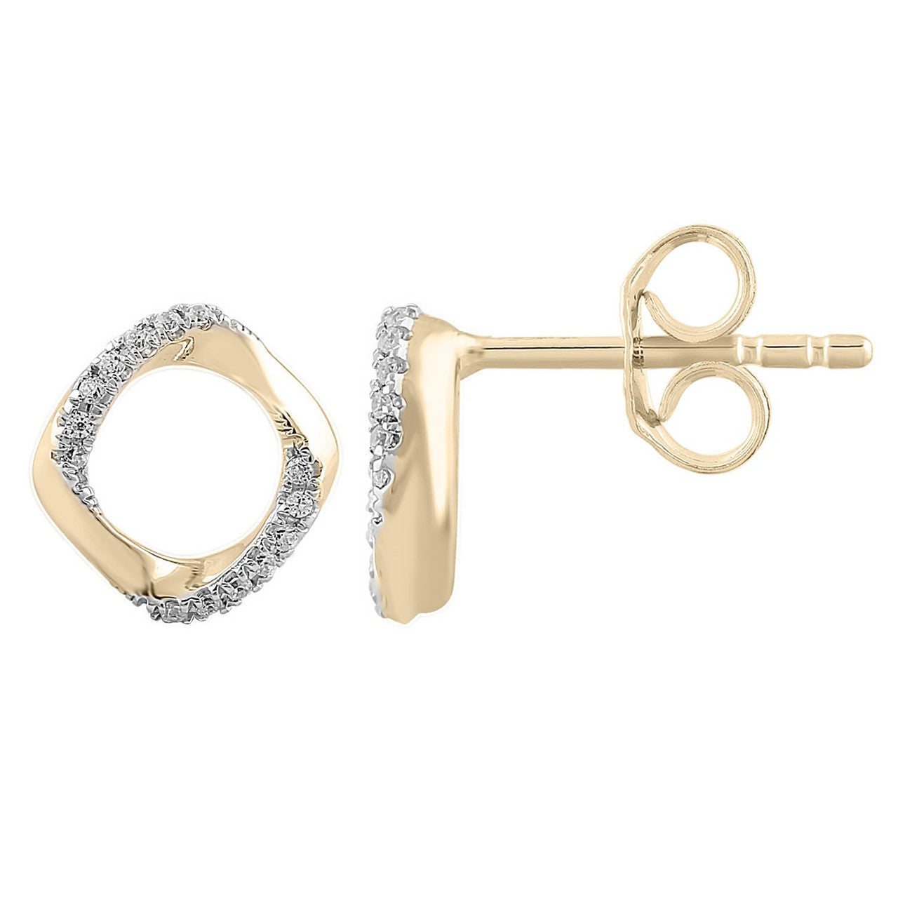 Ice Jewellery Stud Earrings with 0.08ct Diamonds in 9K Yellow Gold | Ice Jewellery Australia
