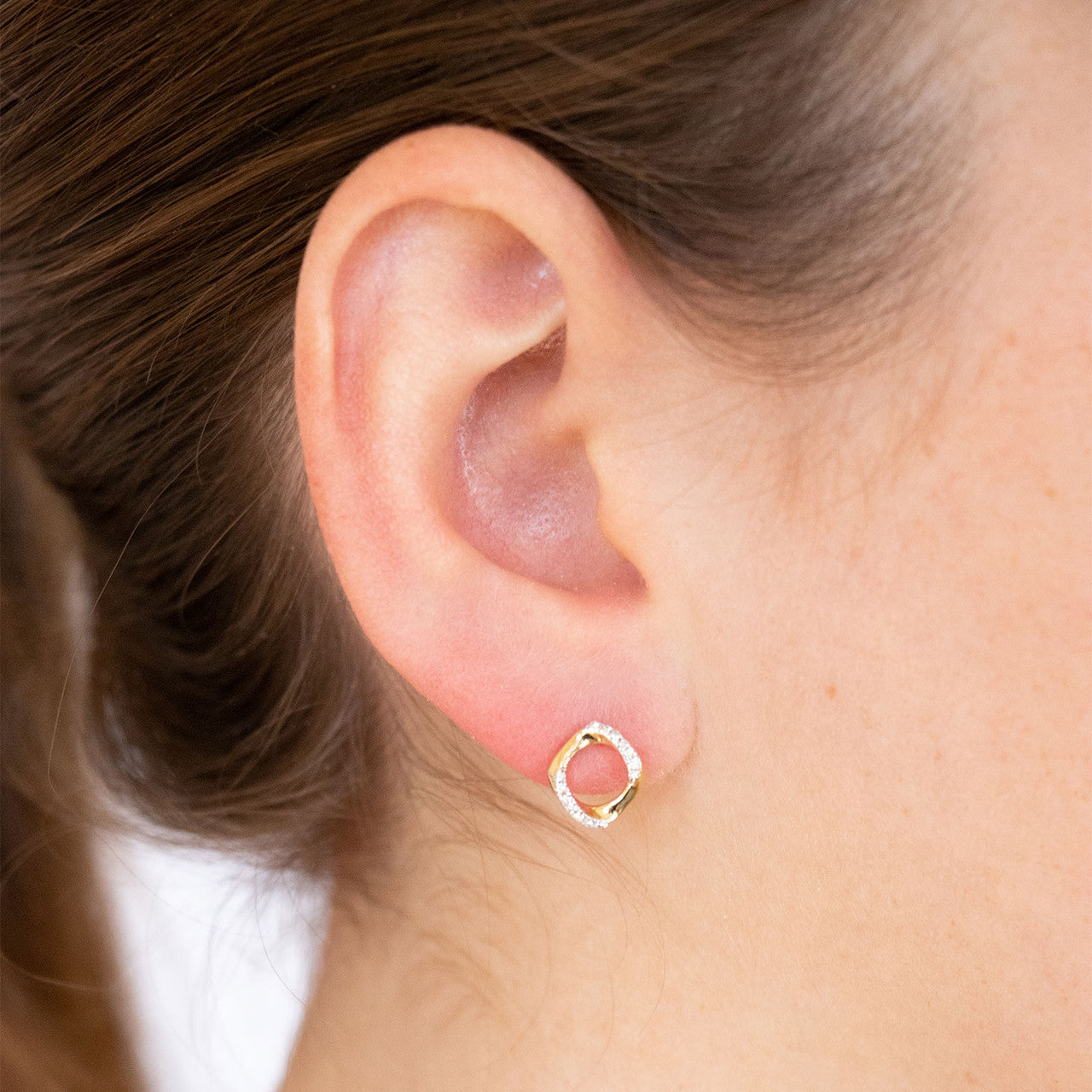 Ice Jewellery Stud Earrings with 0.08ct Diamonds in 9K Yellow Gold | Ice Jewellery Australia