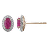 Ice Jewellery Ruby Stud Earrings with 0.10ct Diamonds in 9K Yellow Gold | Ice Jewellery Australia