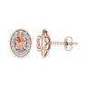 Ice Jewellery Morganite Stud Earrings with 0.15ct Diamonds in 9K Rose Gold | Ice Jewellery Australia