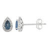 Ice Jewellery Diamond London Blue Topaz Earrings with 0.10ct Diamonds in 9K White Gold - E-15558BT-010-W | Ice Jewellery Australia