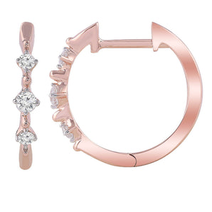 Ice Jewellery Hoop Earrings with 0.15ct Diamonds in 9K Rose Gold | Ice Jewellery Australia