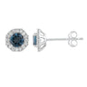 Ice Jewellery London Blue Topaz Earrings with 0.20ct Diamonds in 9K White Gold | Ice Jewellery Australia