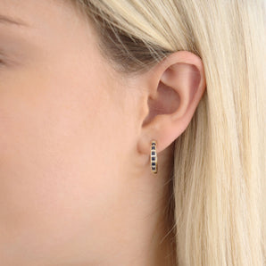 Ice Jewellery Diamond Sapphire Earrings with 0.10ct Diamonds in 9K Yellow Gold - E-16484BS-012-Y | Ice Jewellery Australia