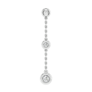 Ice Jewellery Diamond Chain Earrings with 0.25ct Diamonds in 9K White Gold - E-16613-025-W | Ice Jewellery Australia