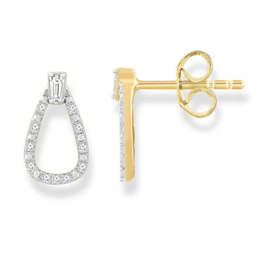 Diamond Earrings - Diamond Yellow Gold Earrings