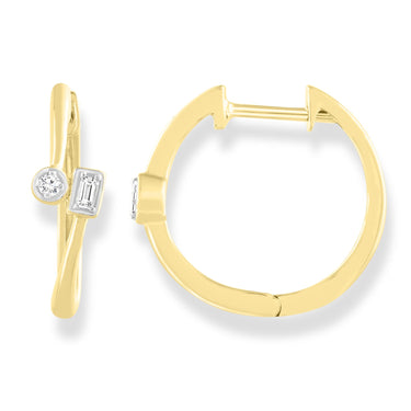 Diamond Earrings - Diamond Yellow Gold Earrings