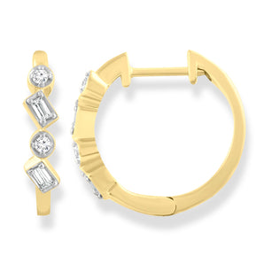Diamond Earrings - Diamond Yellow Gold Earrings