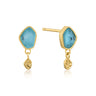 Ania Haie Mineral Turquoise Drop Stud Gold Earrings - E014-01G | Ice Jewellery Australia