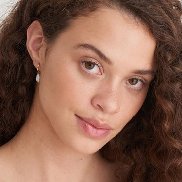 Ania Haie Pearl Mini Hoop Earrings Gold - E019-02G | Ice Jewellery Australia