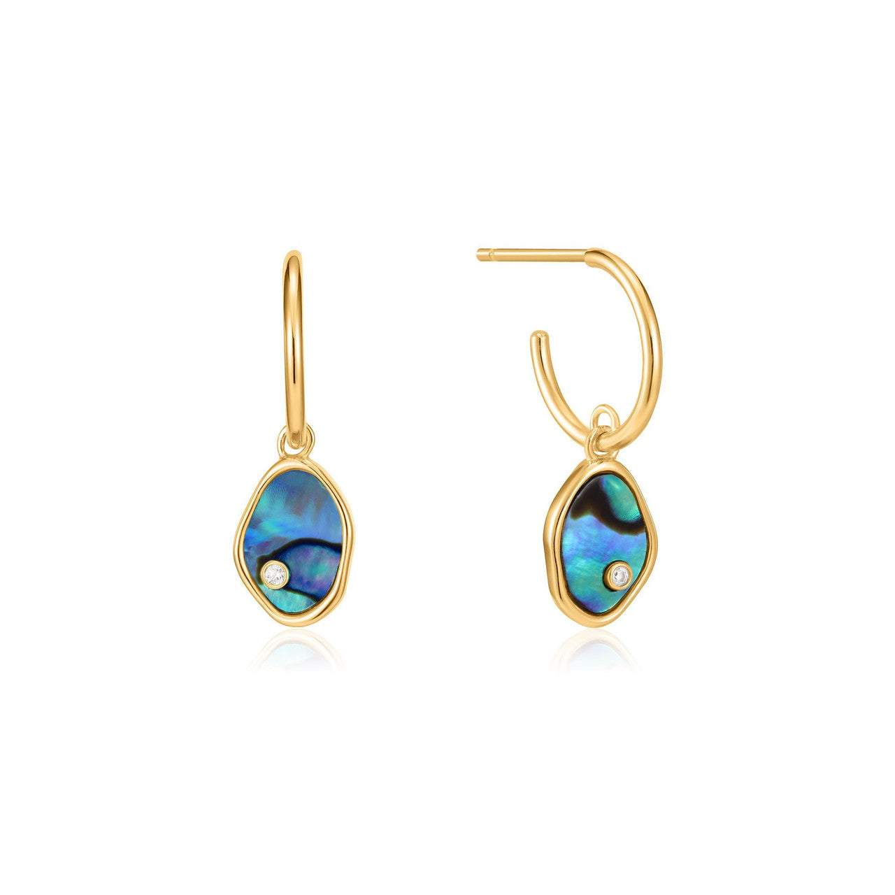 Ania Haie Gold Tidal Abalone Mini Hoop Earrings | Ice Jewellery Australia