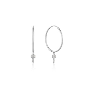 Ania Haie Silver Key Hoop Earrings - E032-02H | Ice Jewellery Australia