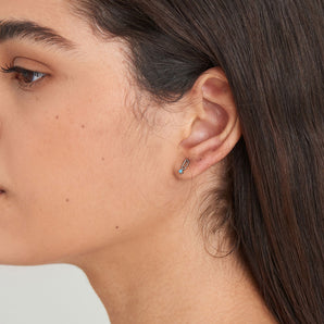Ania Haie Turquoise Silver Link Stud Earrings - E033-02H | Ice Jewellery Australia