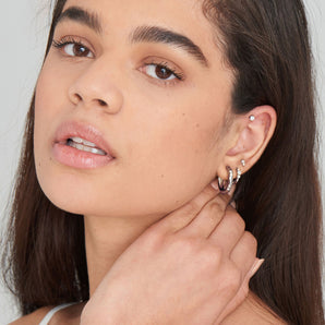Ania Haie Silver Scattered Stars Hoop Earrings - E034-06H | Ice Jewellery Australia