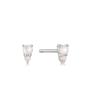 Ania Haie Silver Mother of Pearl and Kyoto Opal Stud Earrings - E034-02H | Ice Jewellery Australia