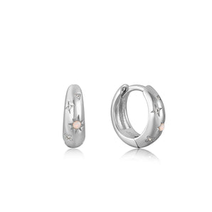 Ania Haie Silver Starry Kyoto Opal Huggie Hoop Earrings - E034-05H | Ice Jewellery Australia