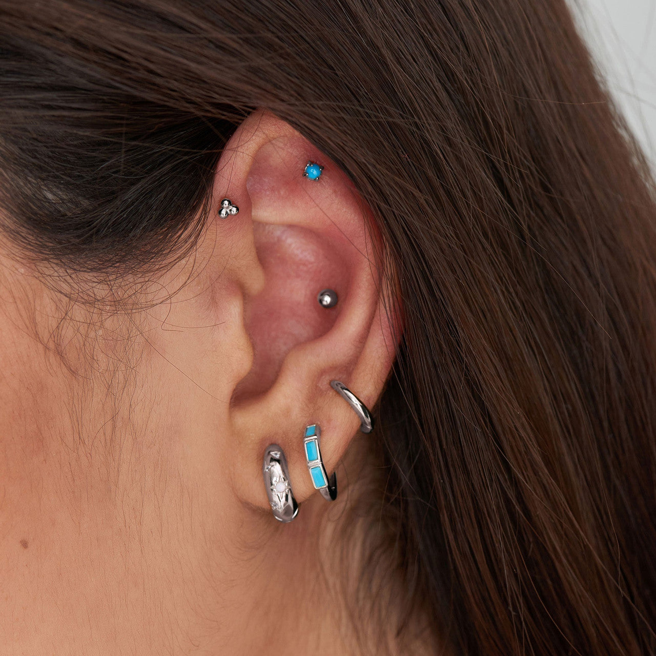 Ania Haie Silver Sphere Barbell Single Earring - E035-02H | Ice Jewellery Australia