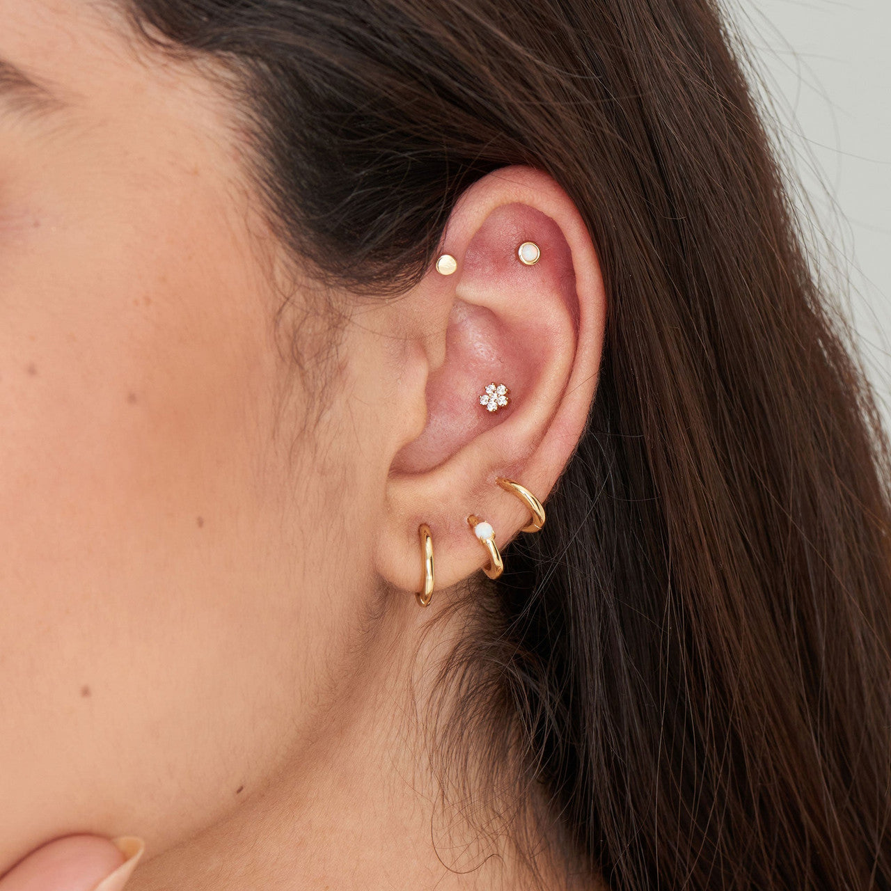 Ania Haie Gold Sparkle Flower Barbell Single Earring - E035-10G | Ice Jewellery Australia