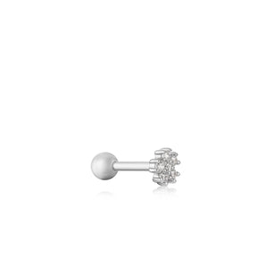 Ania Haie Silver Sparkle Flower Barbell Single Earring - E035-10H | Ice Jewellery Australia