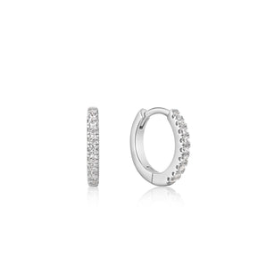 Ania Haie Silver Sparkle Huggie Hoop Earrings - E035-17H | Ice Jewellery Australia