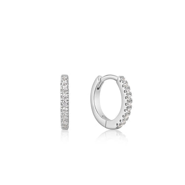 Ania Haie Silver Sparkle Huggie Hoop Earrings - E035-17H | Ice Jewellery Australia