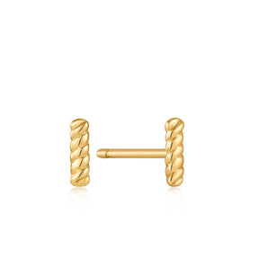Ania Haie Gold Rope Bar Stud Earrings - E036-01G | Ice Jewellery Australia