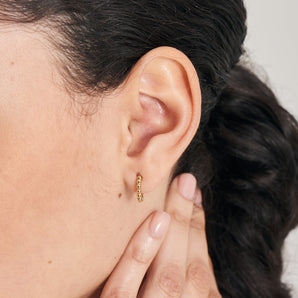Gold Orb Huggie Hoop Earrings | The Jewellery Boutique